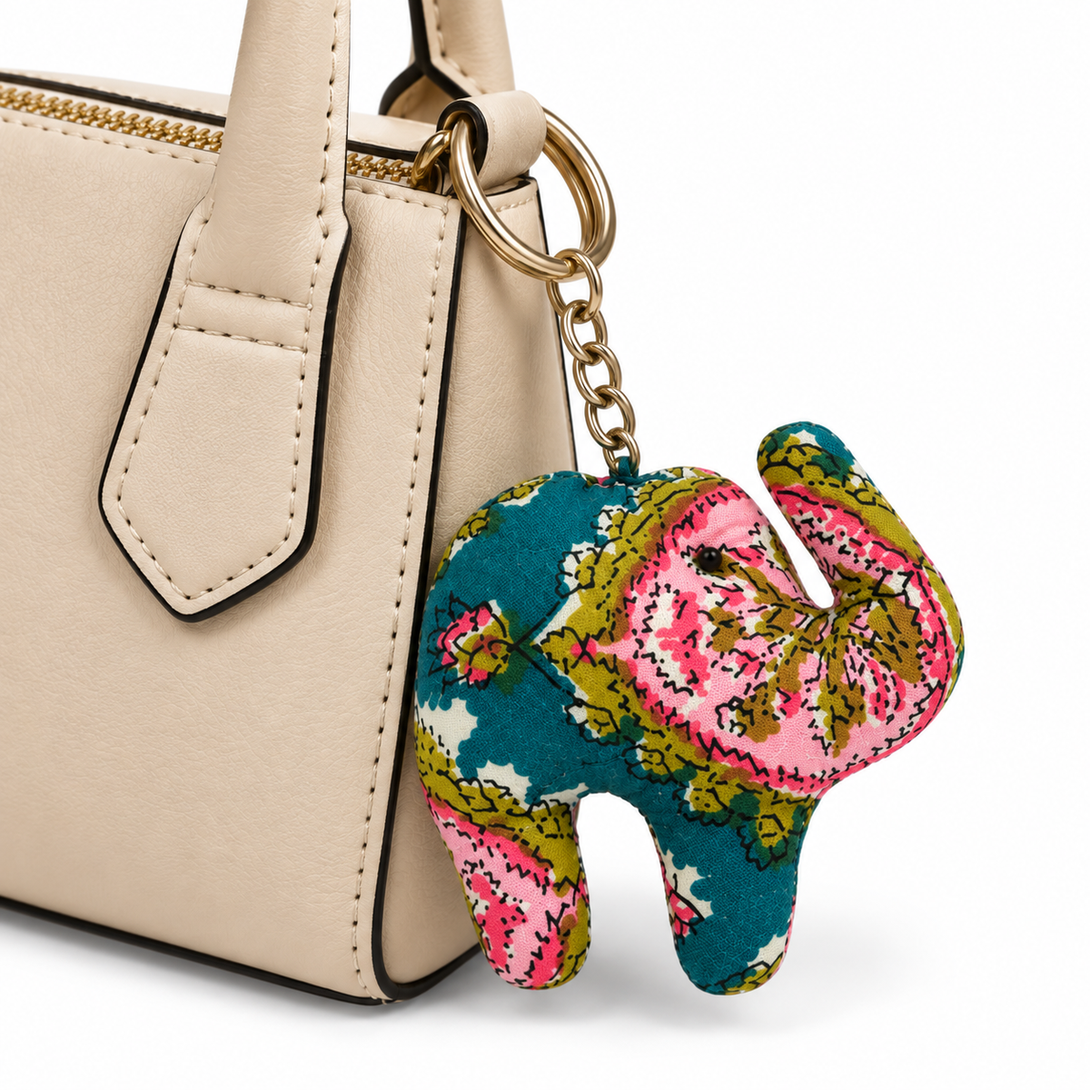 Floral Elephant Bag Charm
