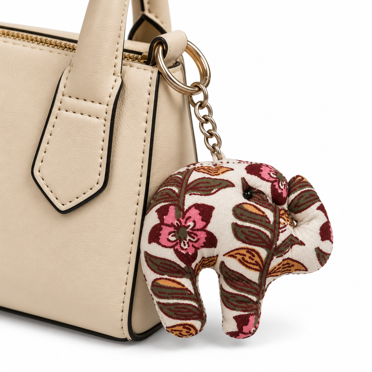 Floral Elephant Bag Charm