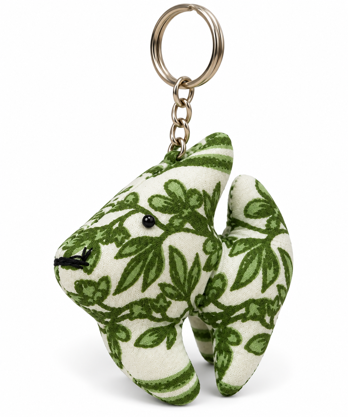 Green Floral Fish Bag Charm