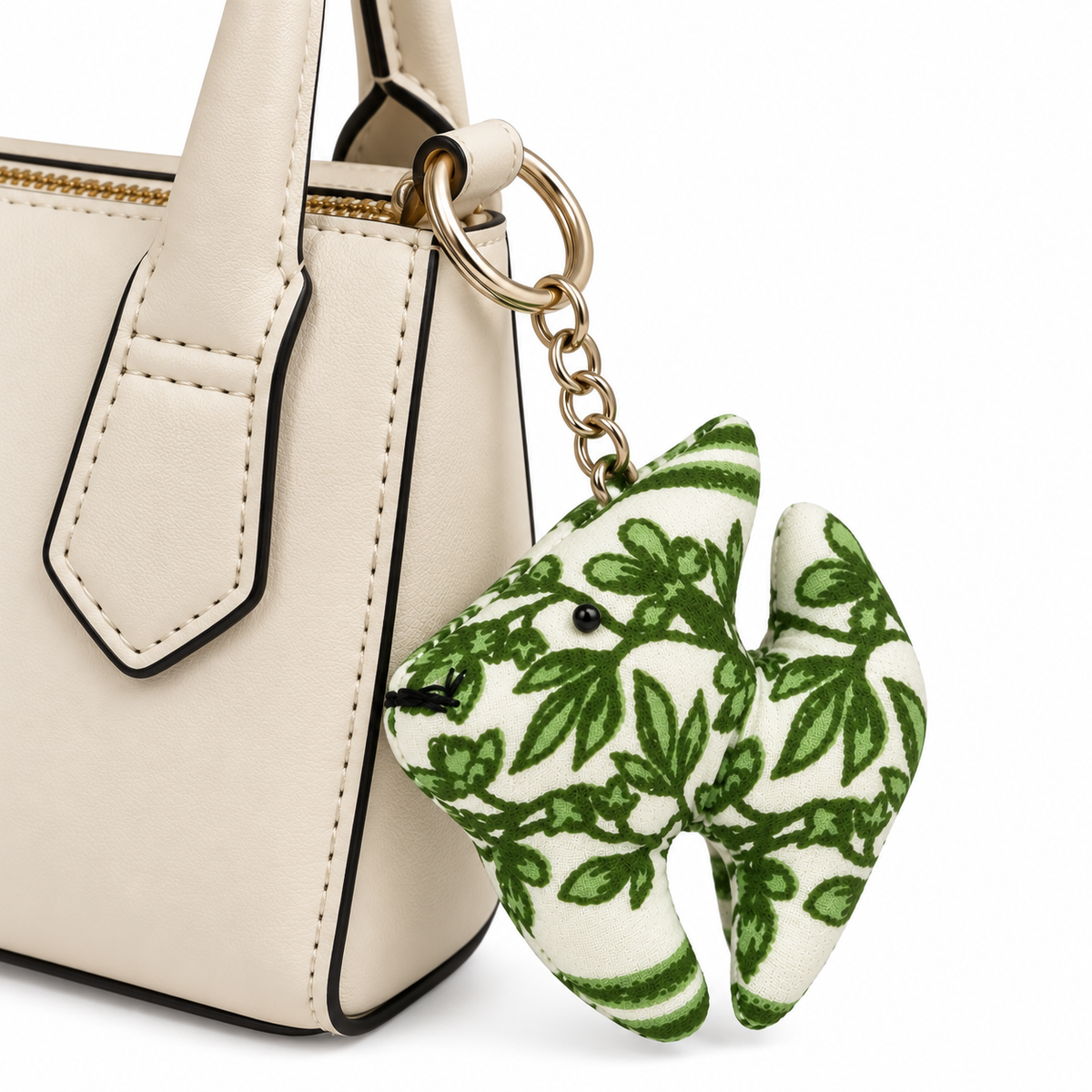 Green Floral Fish Bag Charm