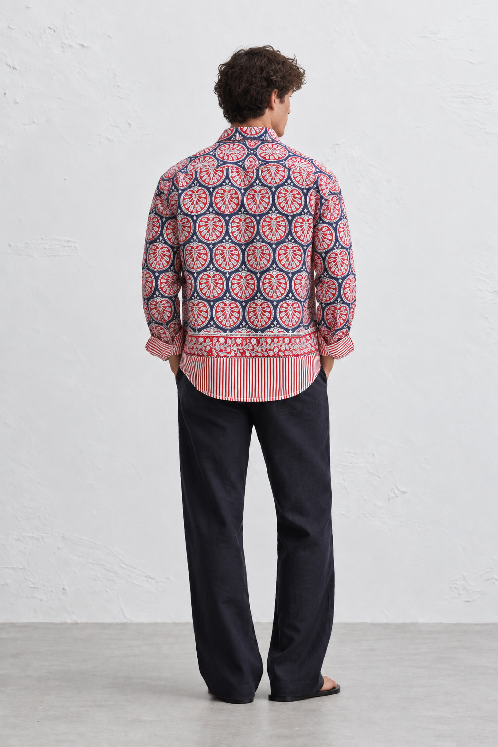 INDIGO BLUE FLORAL HAND-BLOCKED SHIRT