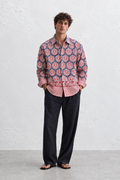 INDIGO BLUE FLORAL HAND-BLOCKED SHIRT