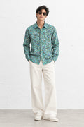 GRANITE GREEN FLORAL HAND-BLOCKED SHIRT