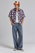 INDIGO BLUE FLORAL HAND-BLOCKED SHIRT