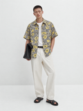 GREY FLORAL HAND-BLOCKED SHIRT