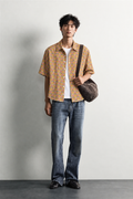 GREEN YELLOW FLORAL HAND-BLOCKED SHIRT