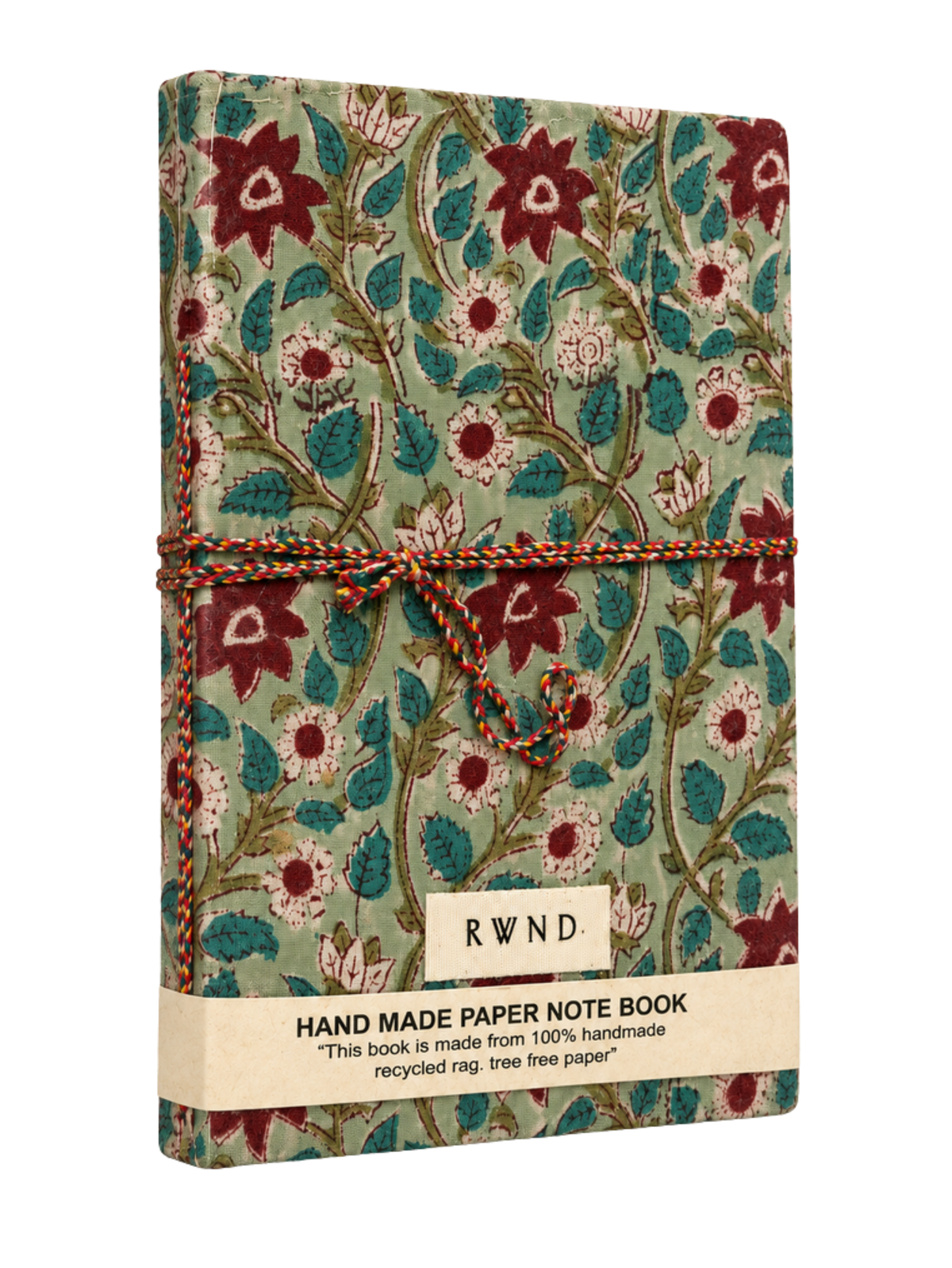 Green Floral Handmade Paper Diary