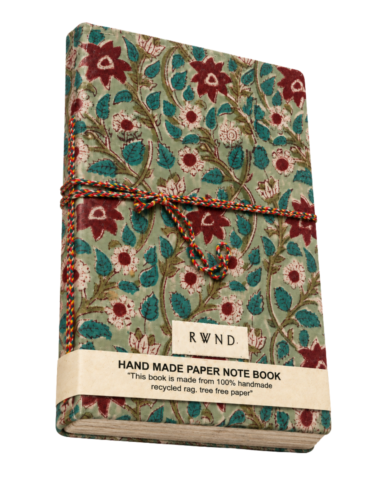 Green Floral Handmade Paper Diary