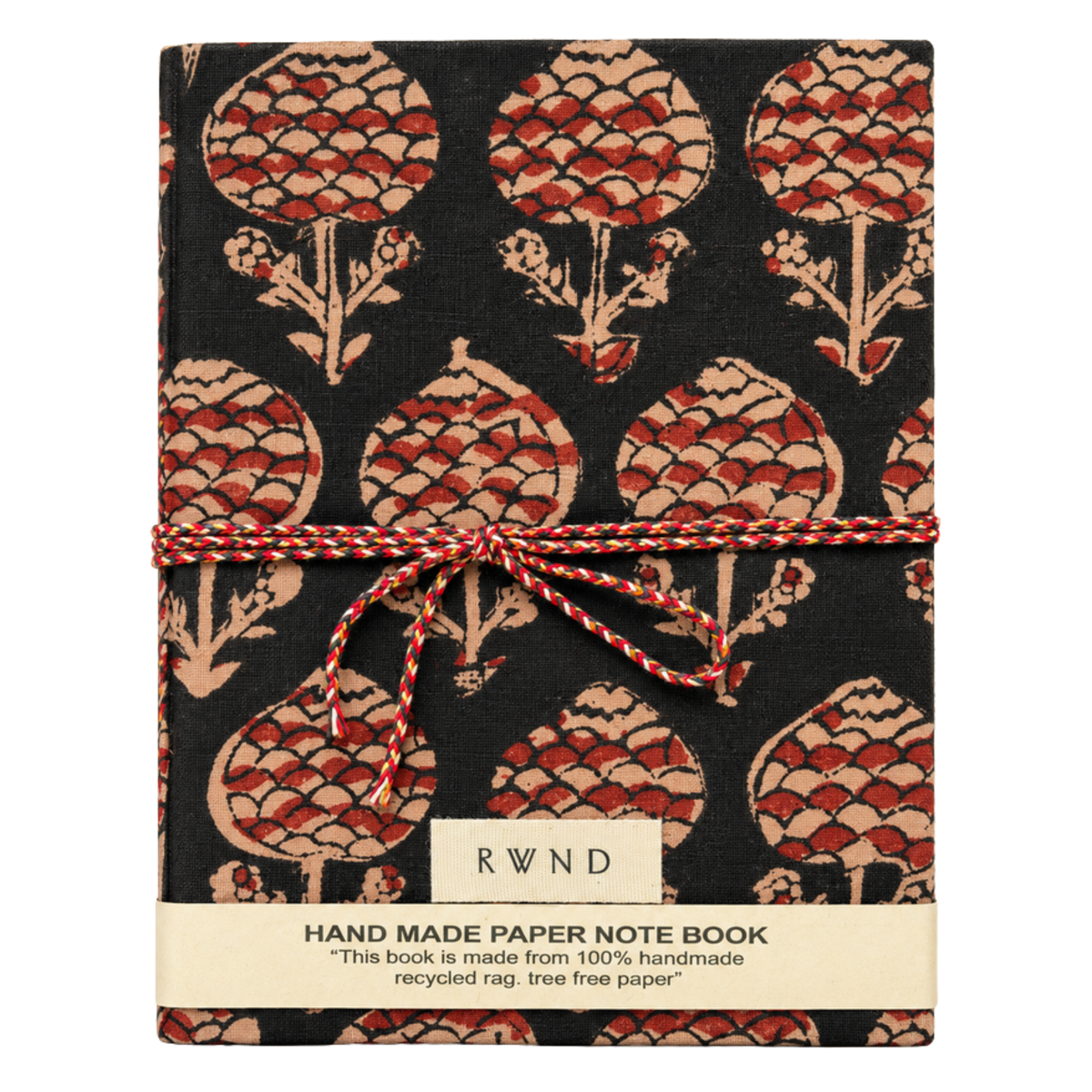 Black & Rust Floral Handmade Paper Diary