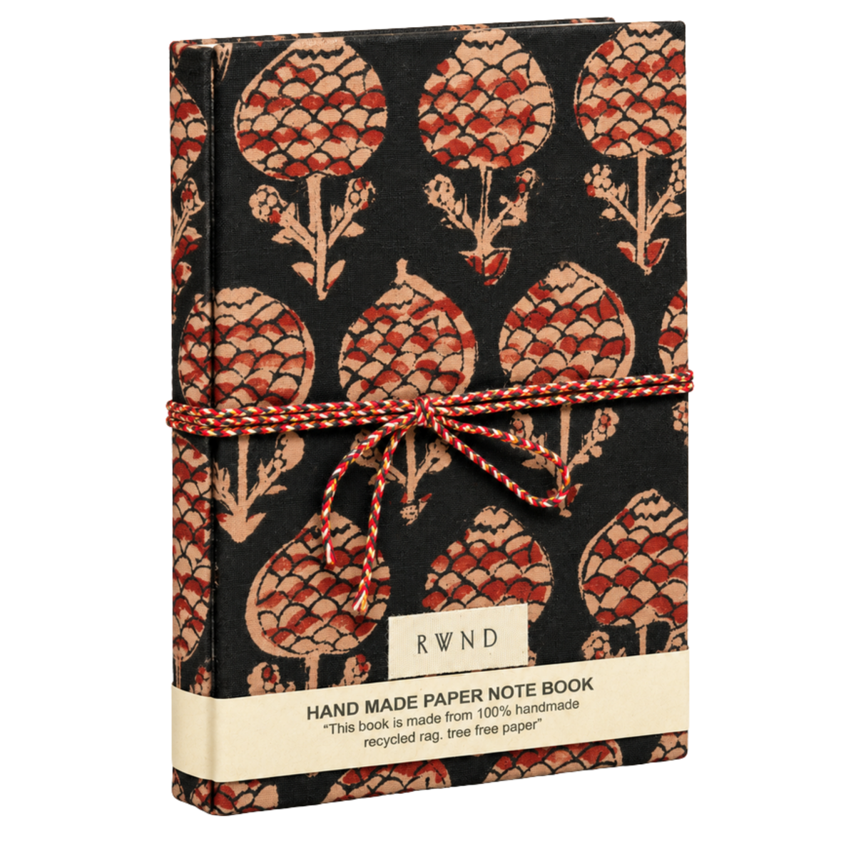 Black & Rust Floral Handmade Paper Diary