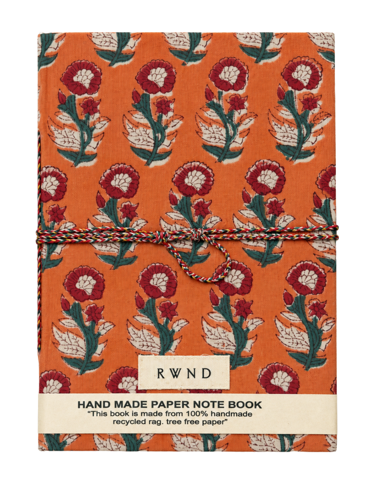 Orange Floral Handmade Paper Diary