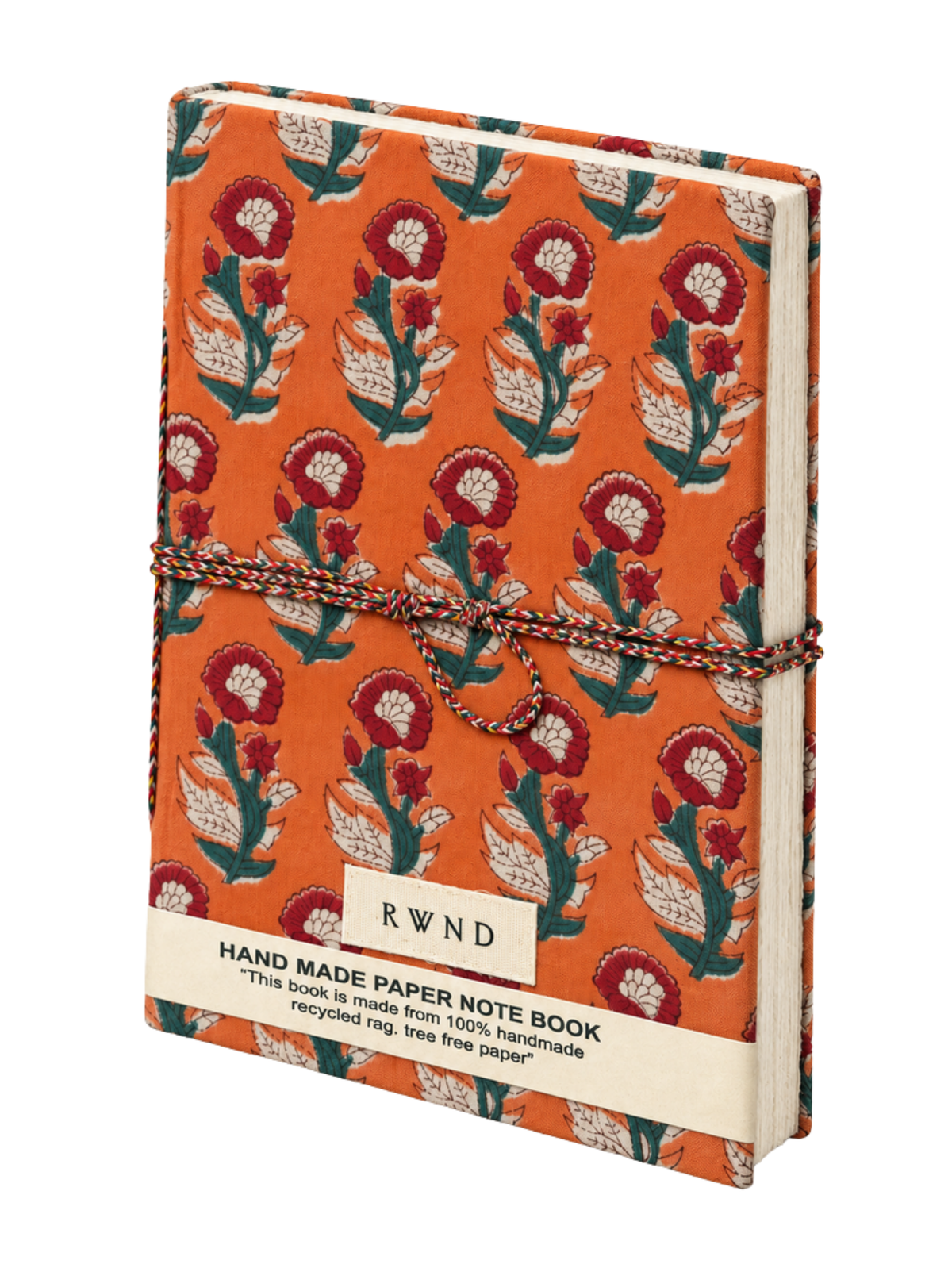 Orange Floral Handmade Paper Diary
