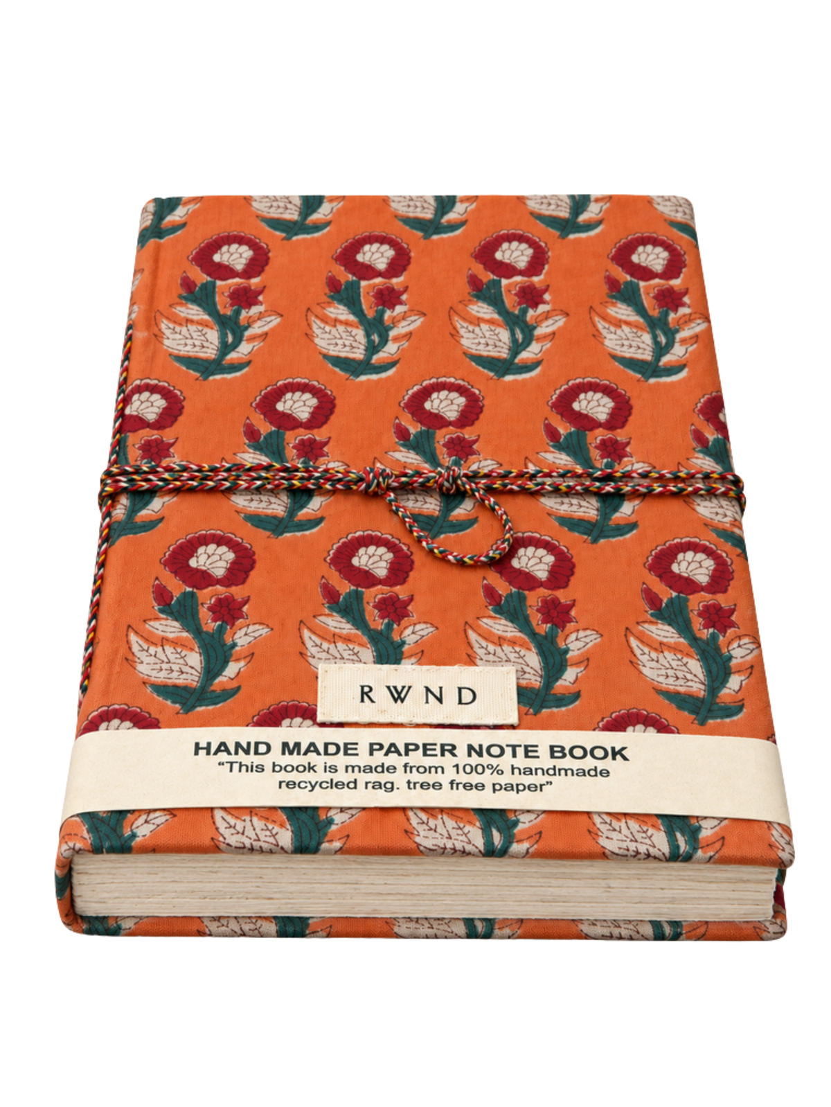 Orange Floral Handmade Paper Diary