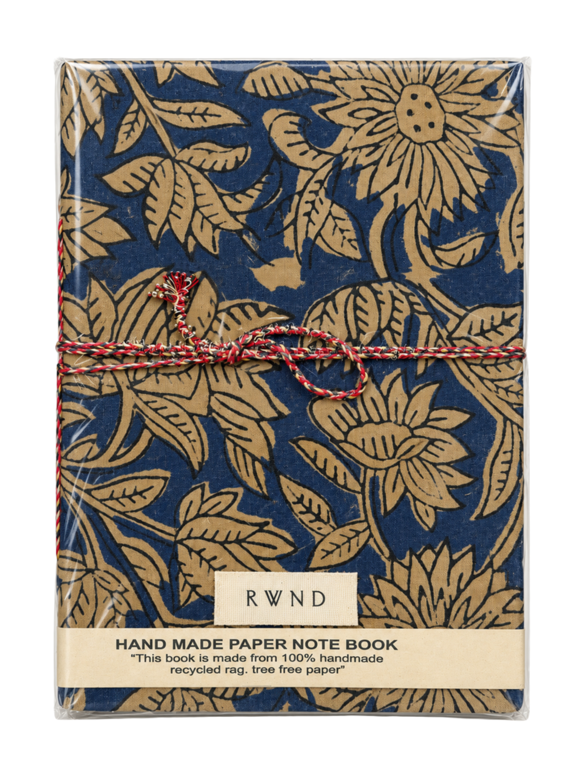 Blue & Beige Floral Handmade Paper Diary