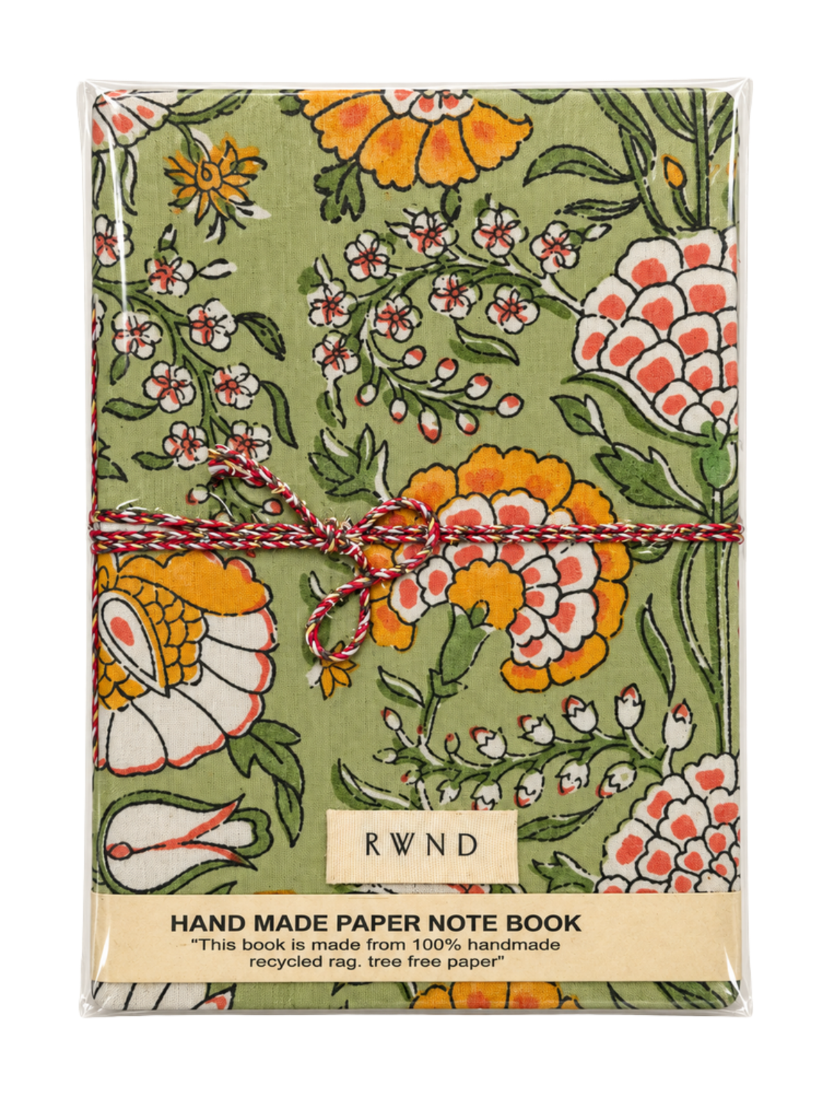 Green Floral Handmade Paper Diary