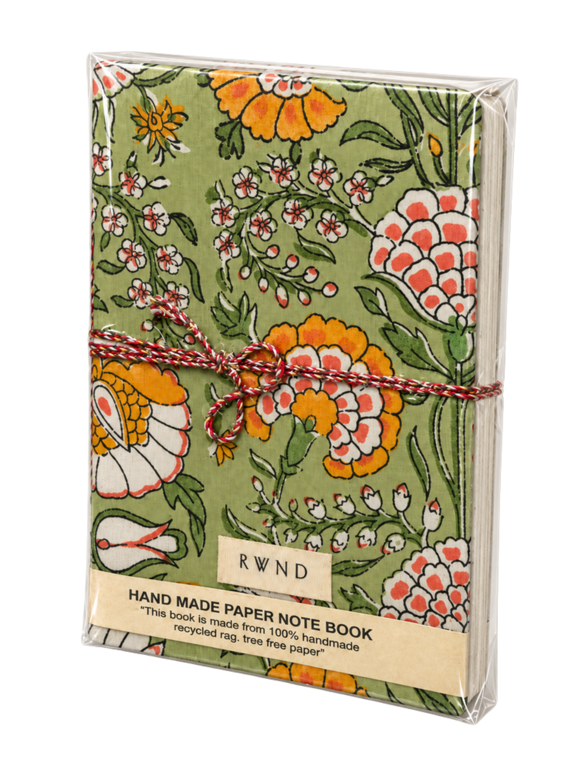 Green Floral Handmade Paper Diary