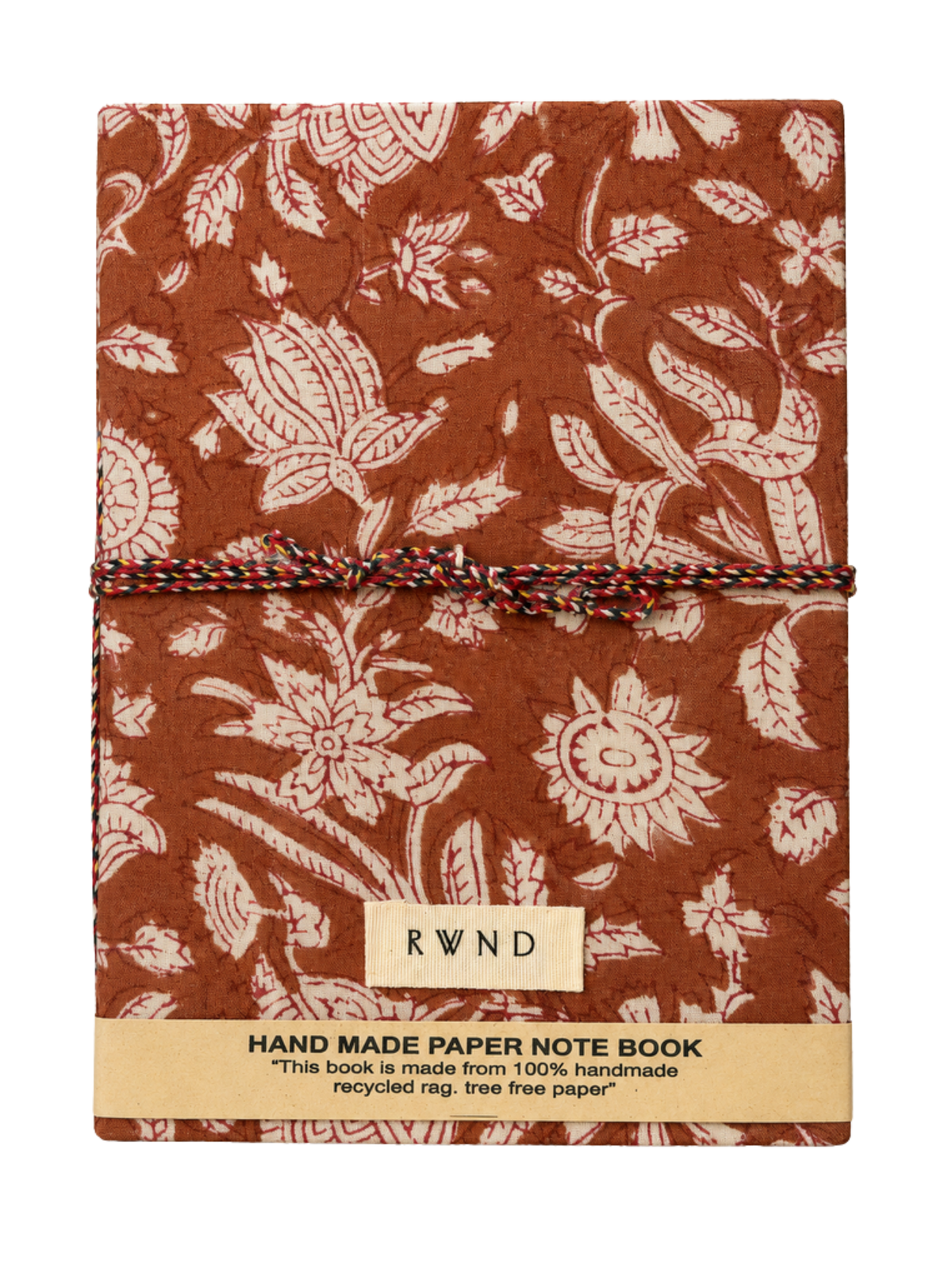 Brown & Cream Floral Handmade Paper Diary