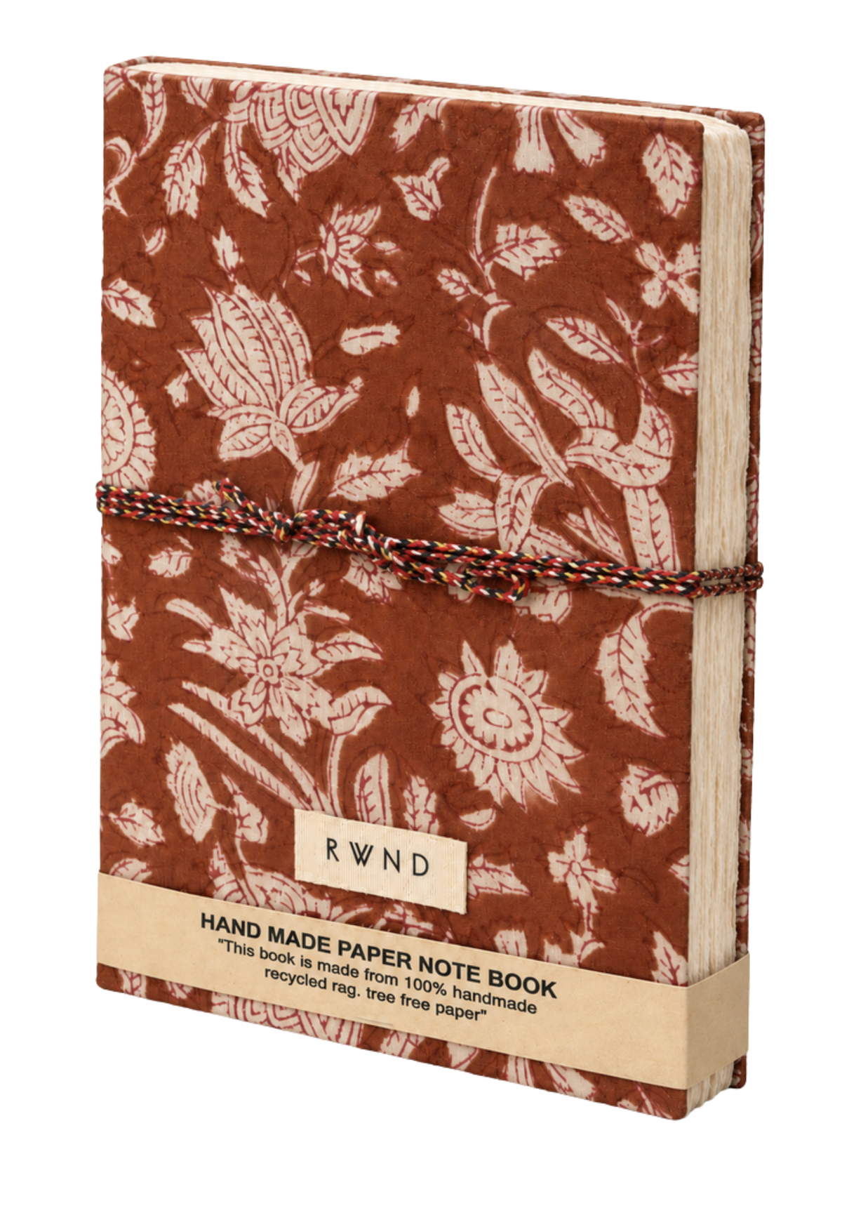 Brown & Cream Floral Handmade Paper Diary