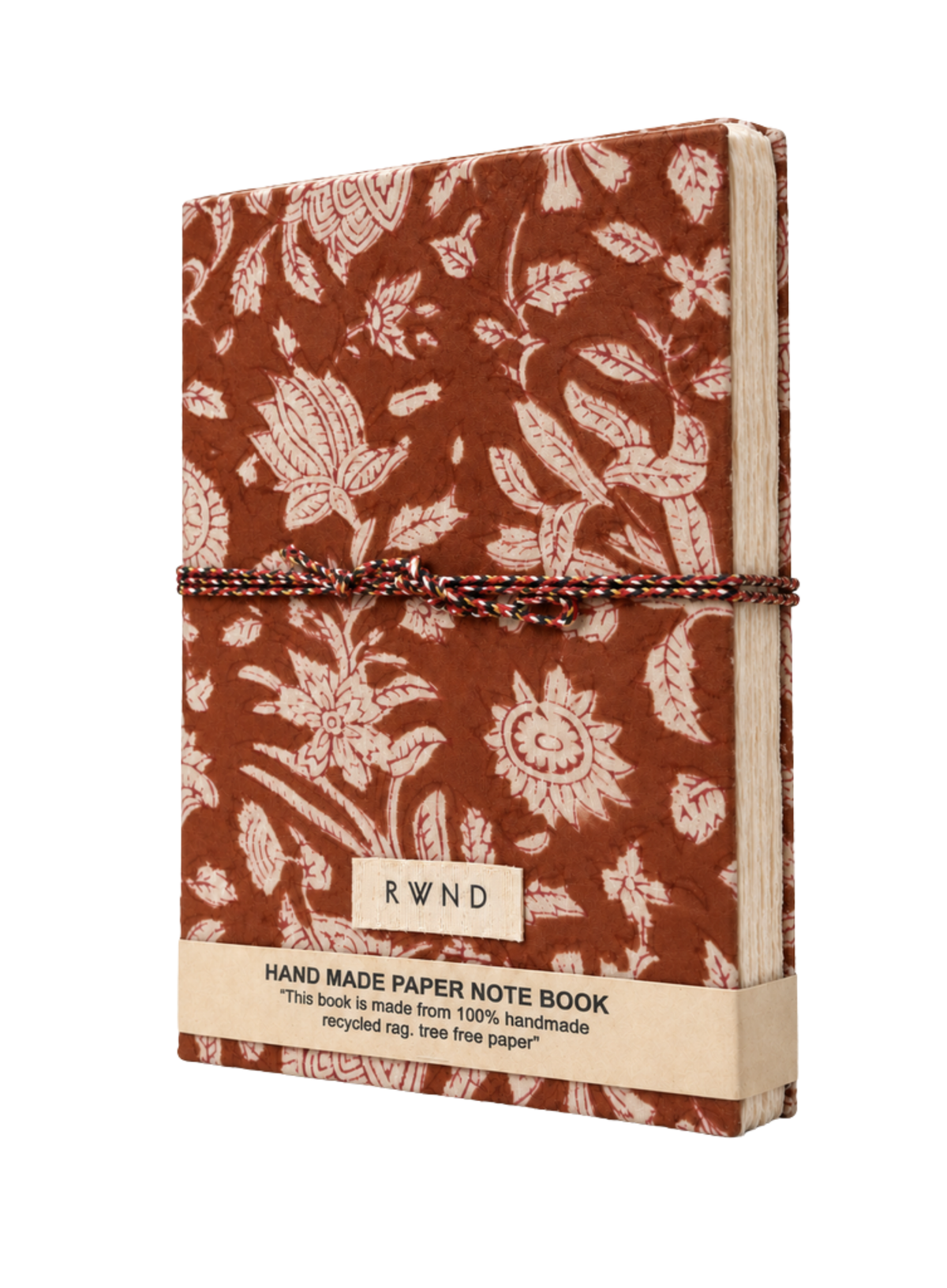 Brown & Cream Floral Handmade Paper Diary