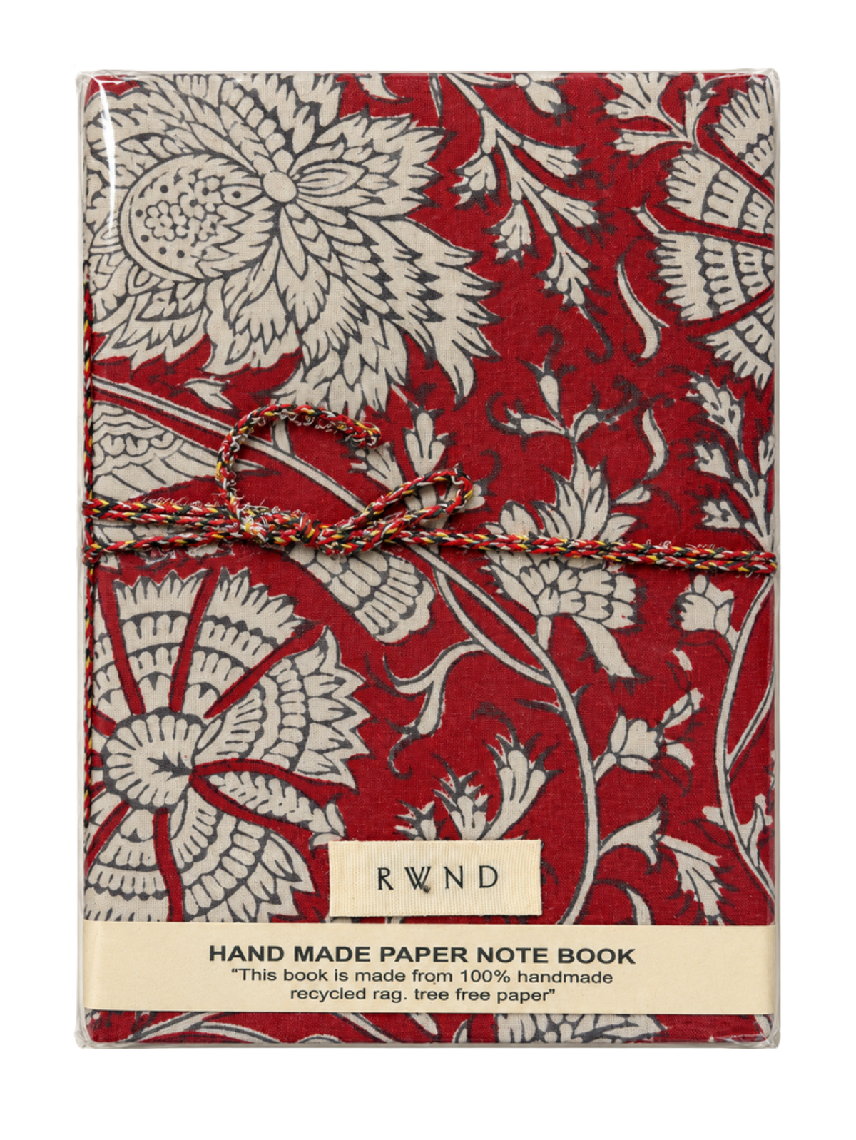 Red & Cream Floral Handmade Paper Diary