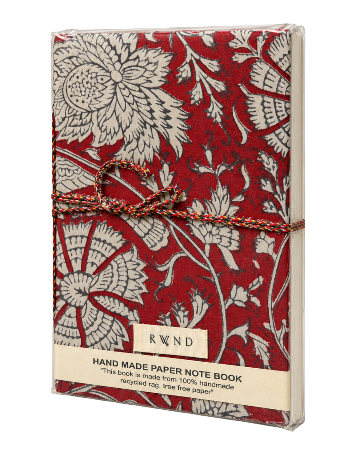 Red & Cream Floral Handmade Paper Diary