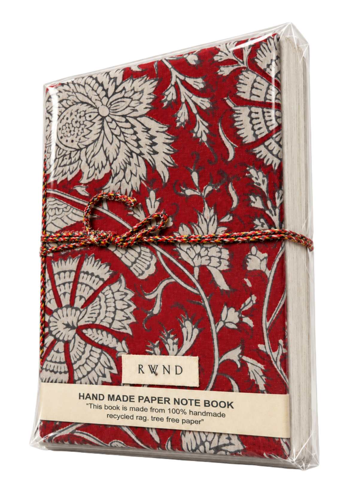 Red & Cream Floral Handmade Paper Diary