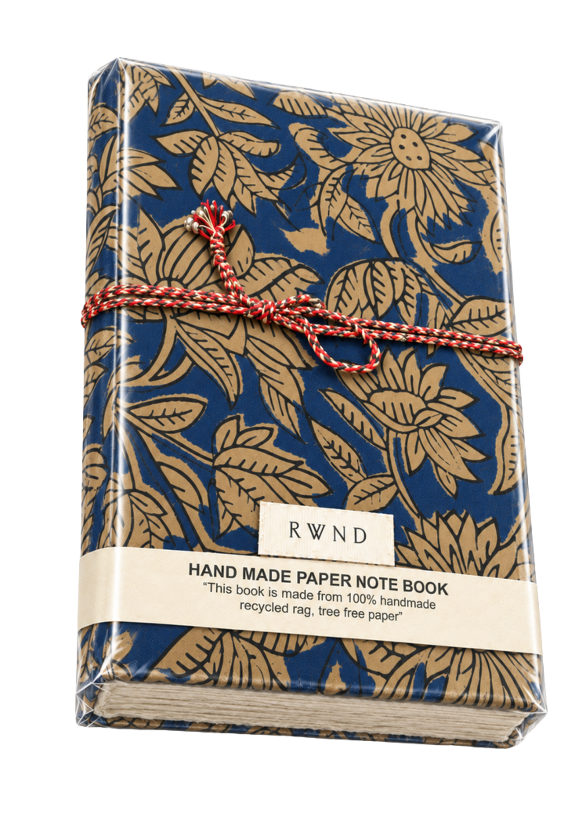 Blue & Beige Floral Handmade Paper Diary