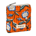 Small Orange & Blue Floral Quilted Pouch