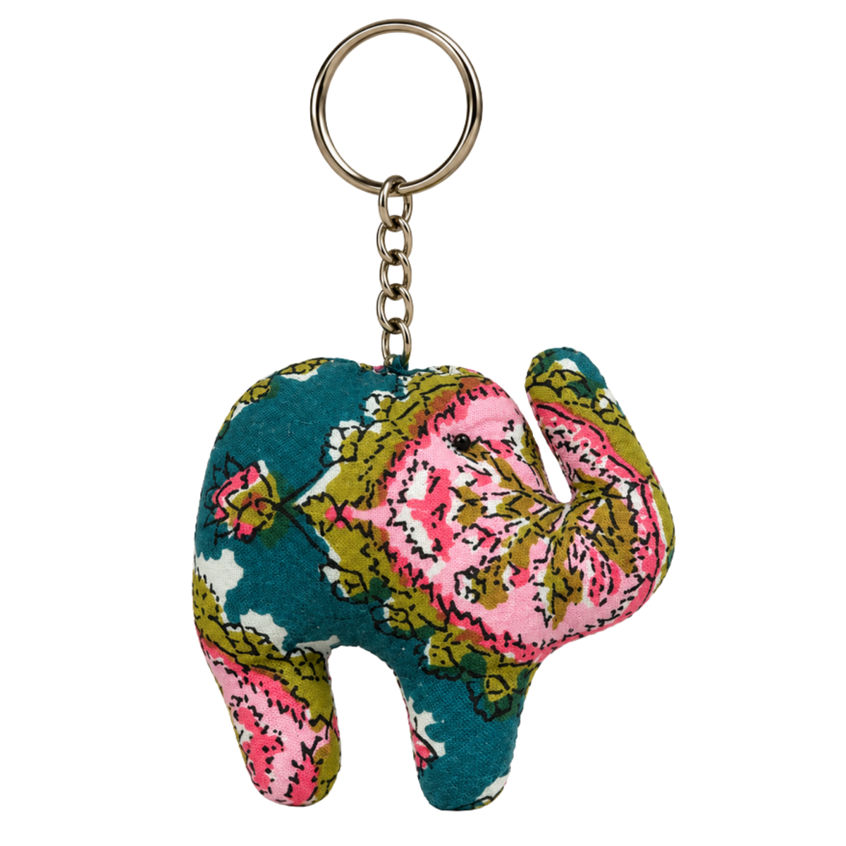 Floral Elephant Bag Charm