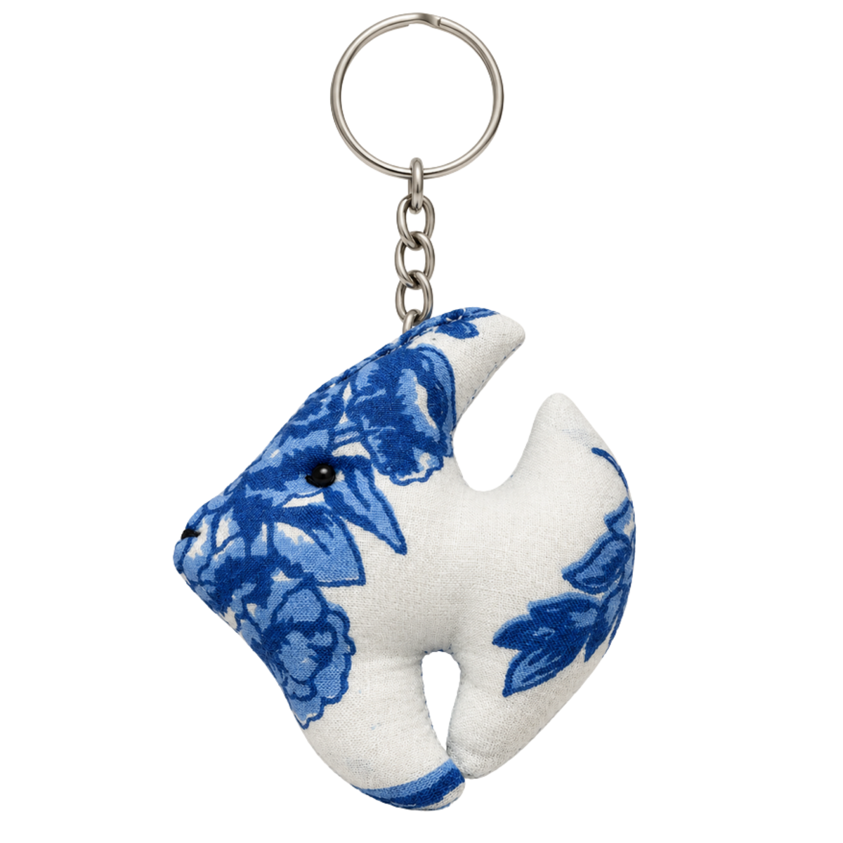 Blue Floral Fish Bag Charm